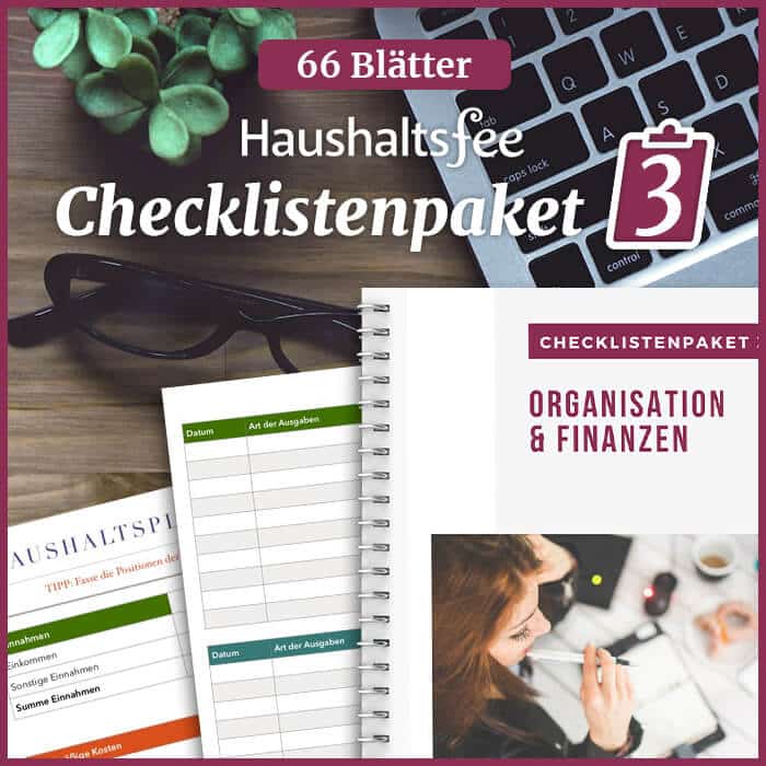 Checklisten Pkt. 3 "Organisation & Finanzen" Digitalversion - Haushaltsfee - becomePro