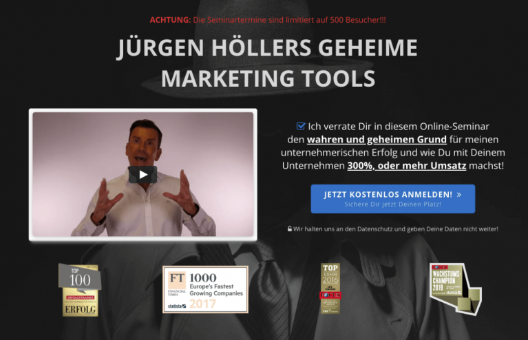 Jürgen Höllers geheime Marketing Tools - Das kostenlose Seminar