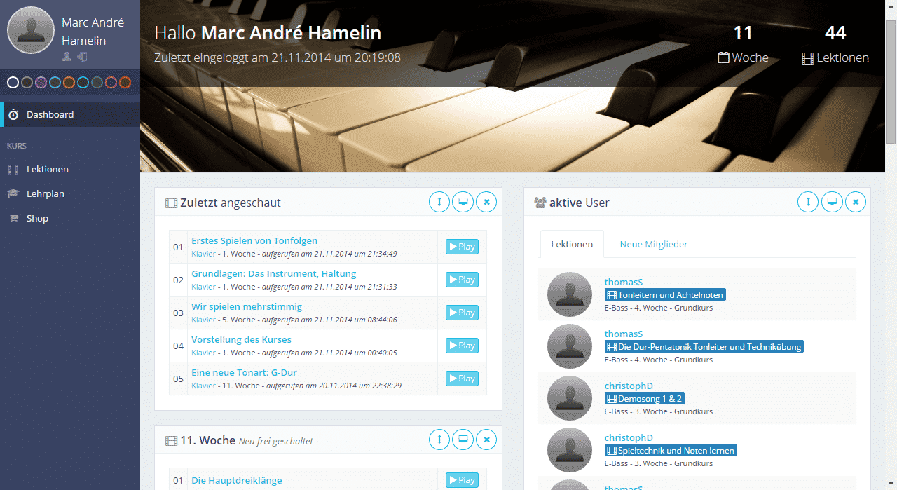 Klavierschule Onlinekurs mit Musiklehrer Andreas Czeppel - becomePro