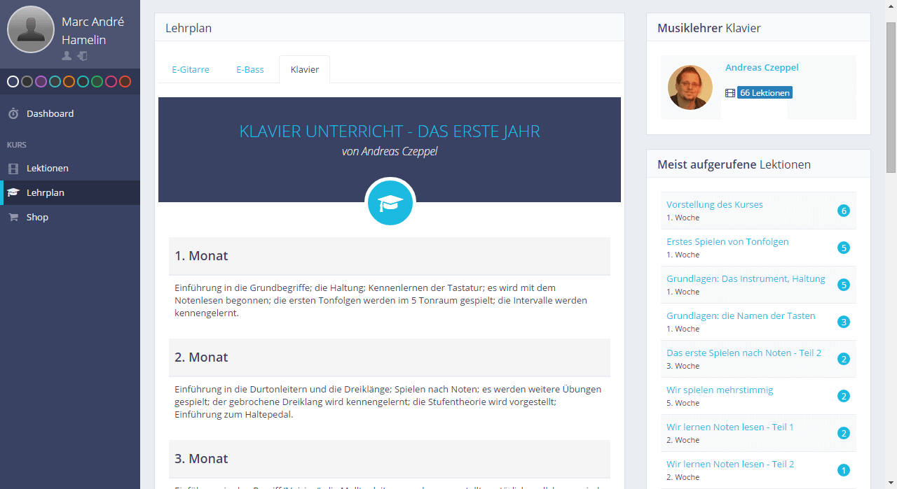 Klavierschule Onlinekurs mit Musiklehrer Andreas Czeppel - becomePro