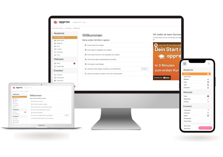 Apprex - Verkaufe einfach Onlinekurse, Memberships & Videokurse