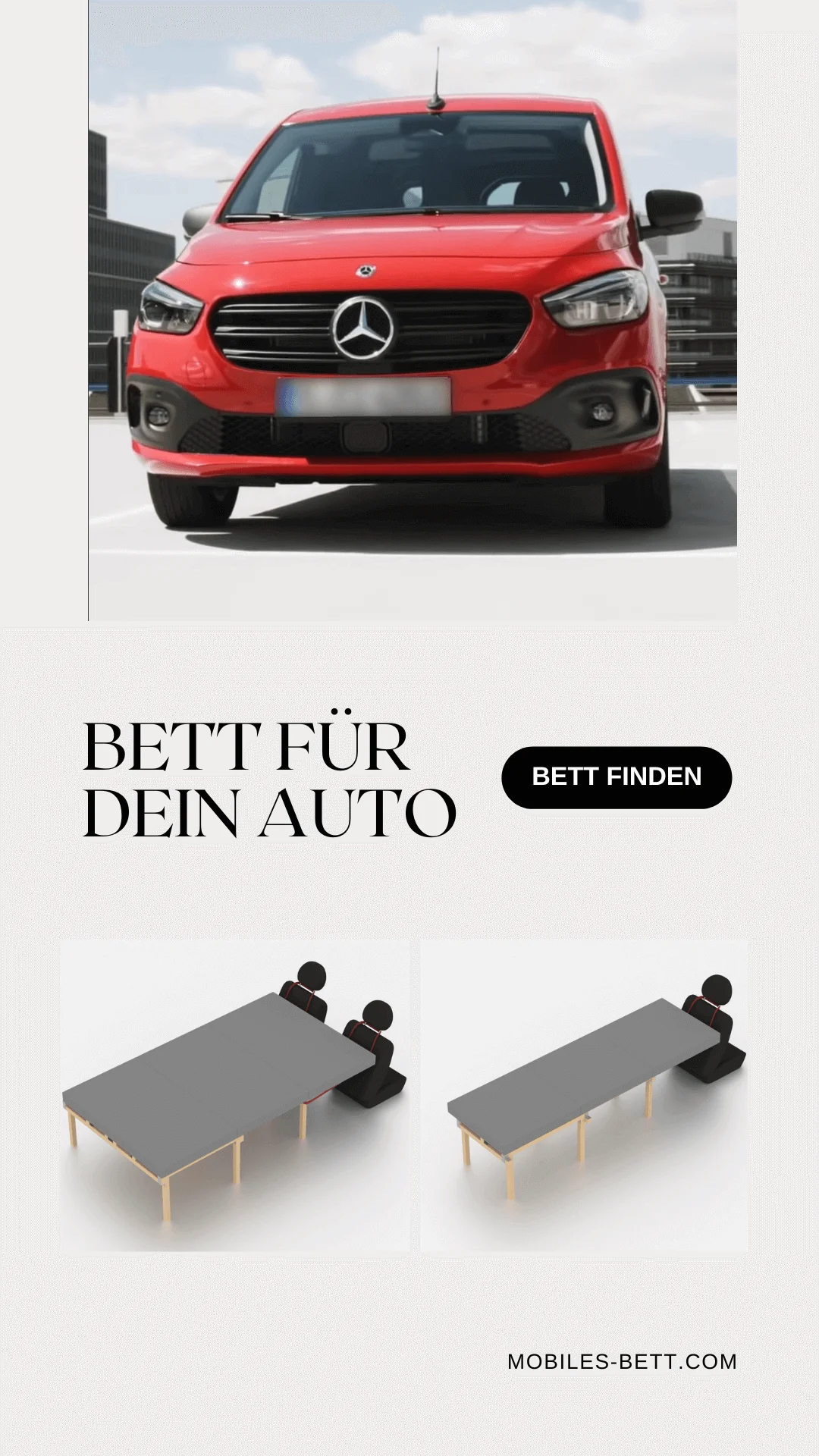 Bett für Mercedes Citan selbst bauen - Anleitung für Einzel-, Doppel- und Kombi-Bett - becomePro