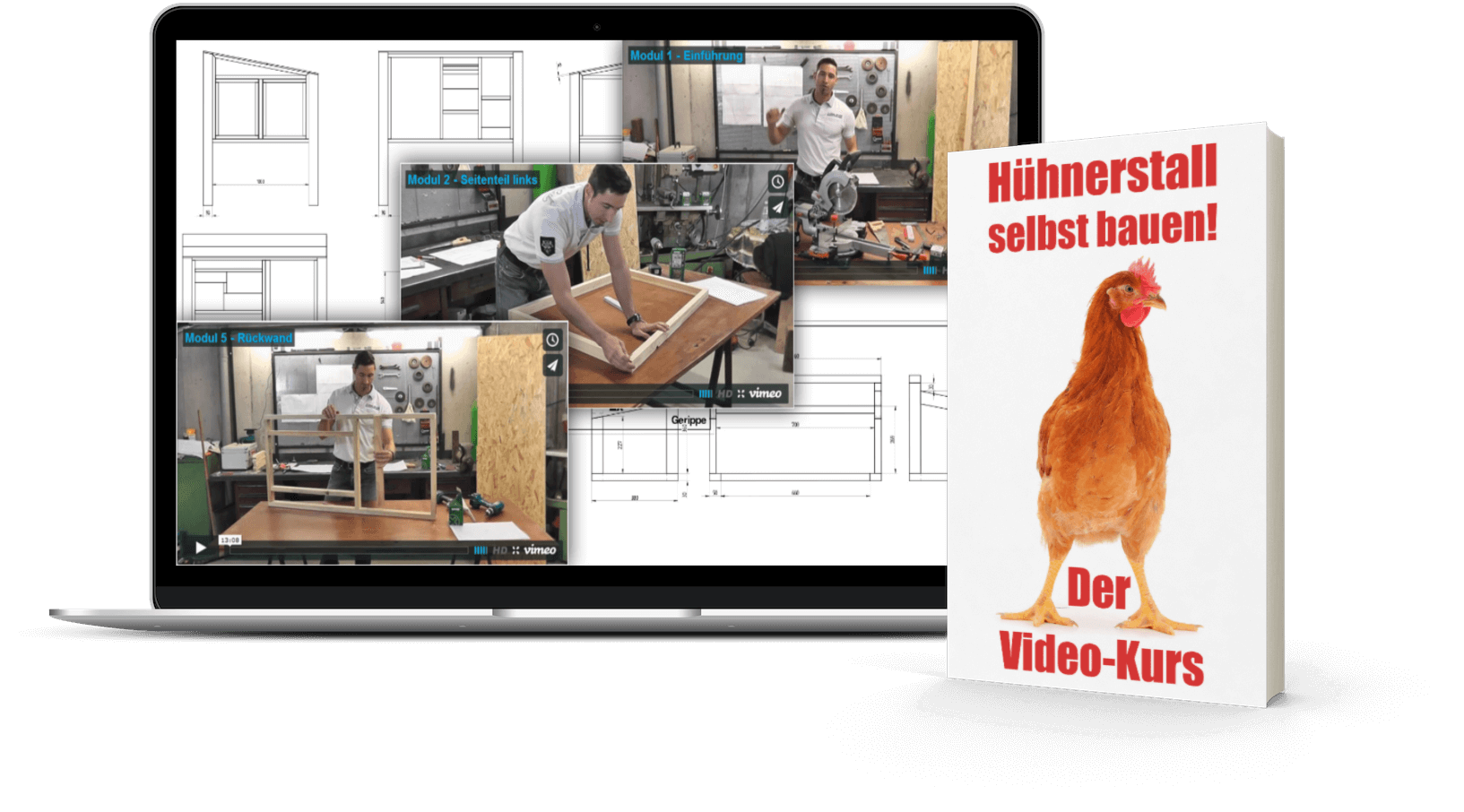 Hühnerstall einfach & schnell selber bauen - Videokurs mit komplettem Bauplan 1