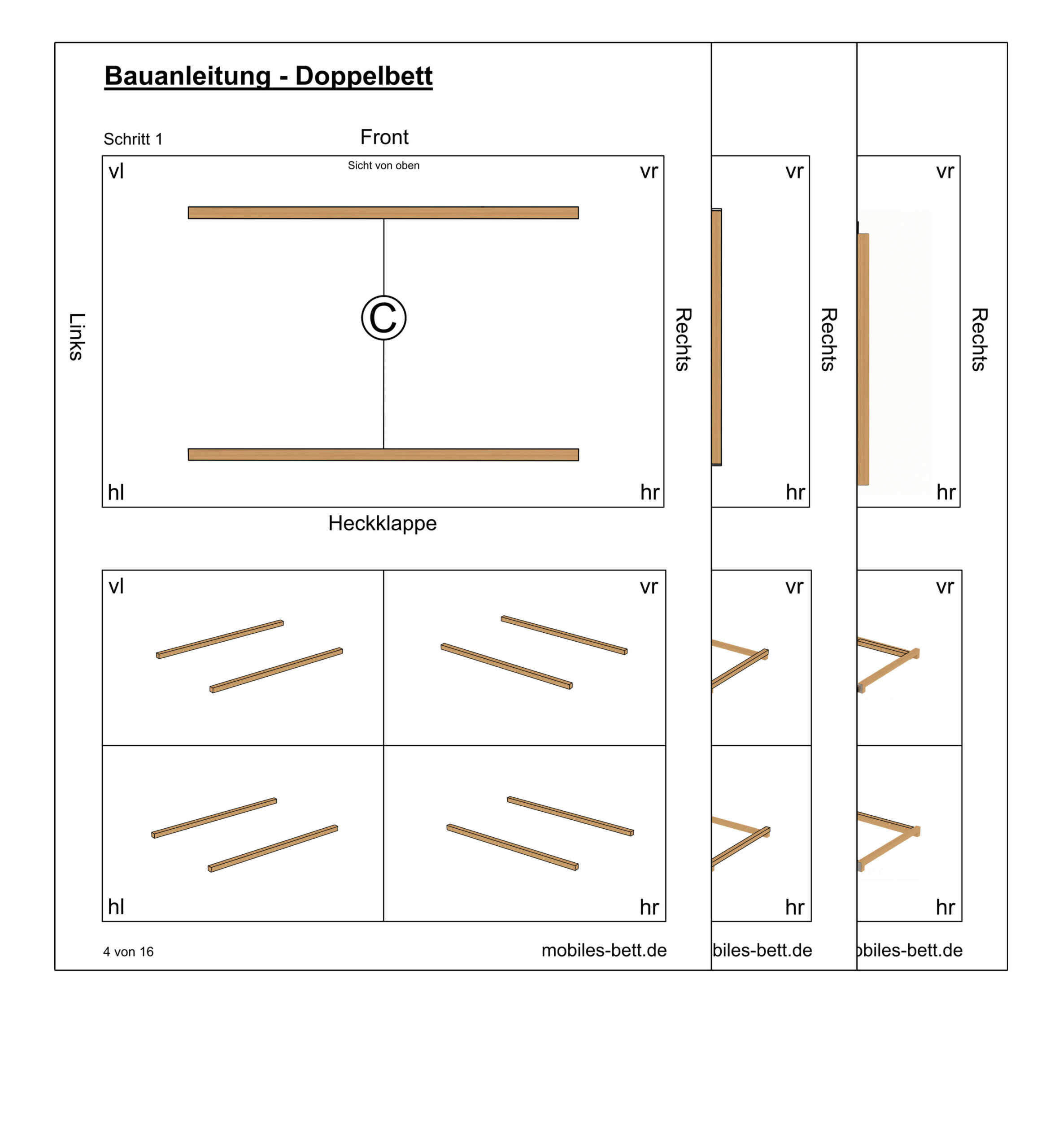 Anleitung für Einzel-, Doppel und Kombibett im Opel Combo Life - becomePro doppelbett-opel-combo-life