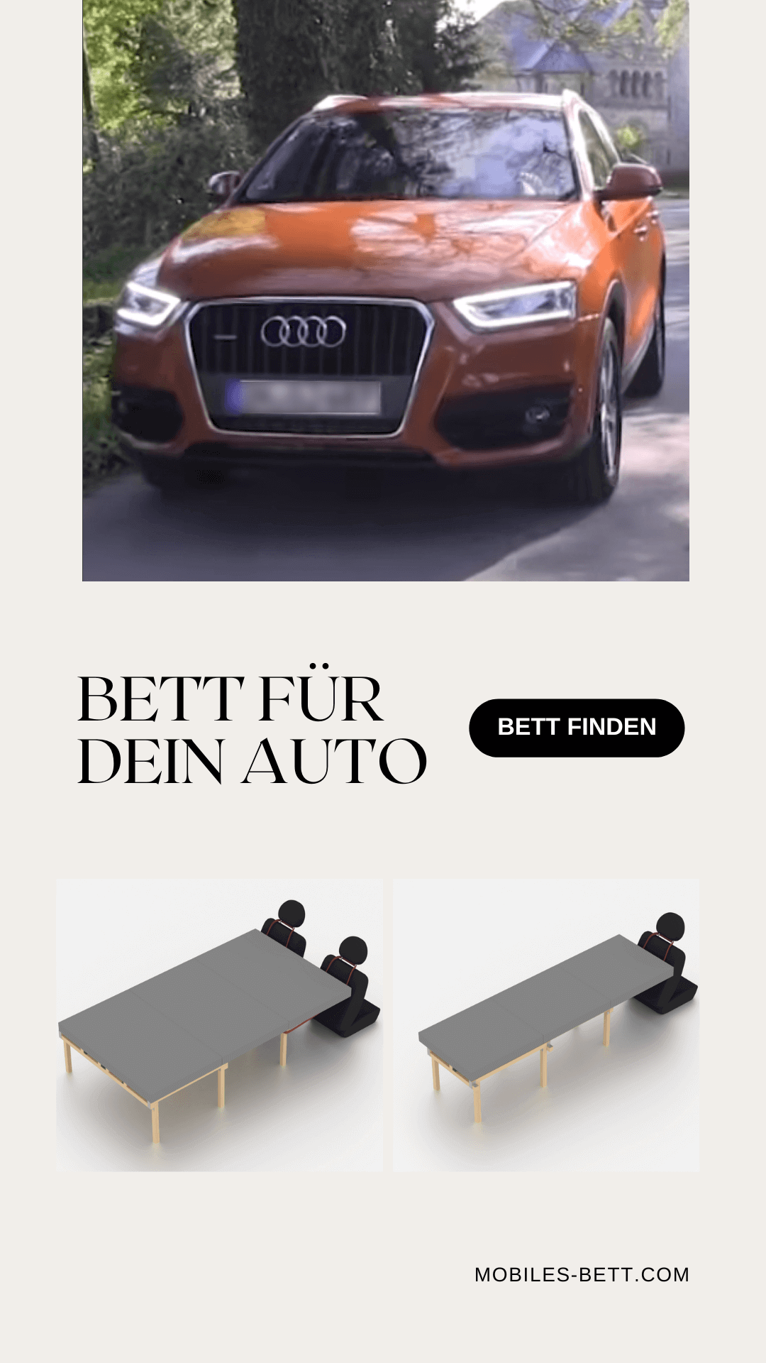 Bauplan und Anleitung - Mobiles Bett für Audi Q3 8U selber bauen - becomePro