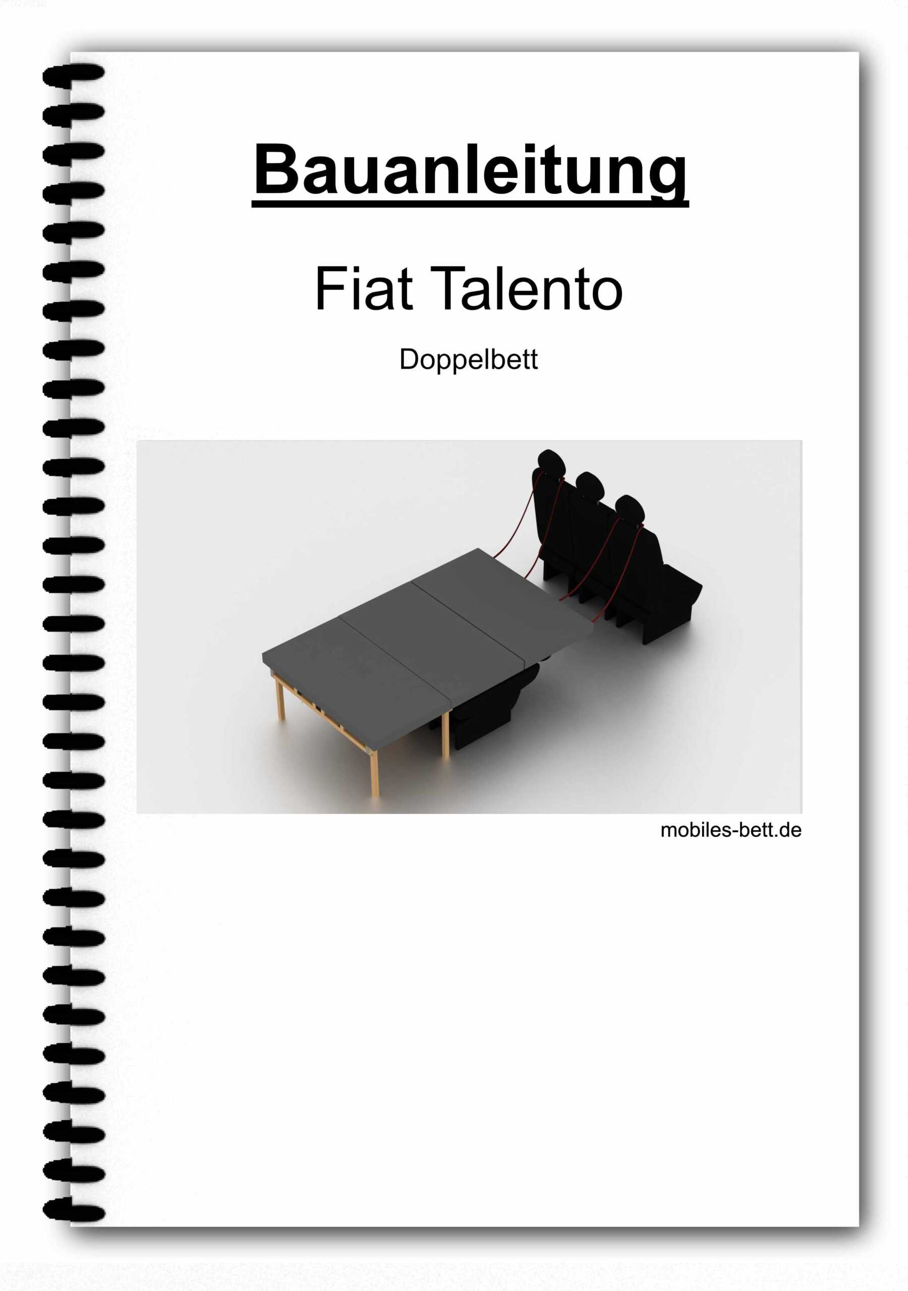 Bett für Fiat Talento selbst bauen - Anleitung für Einzel-, Doppel- und Kombi-Bett - becomePro Bett für Fiat Talento selbst bauen - Anleitung für Doppelbett - becomePro