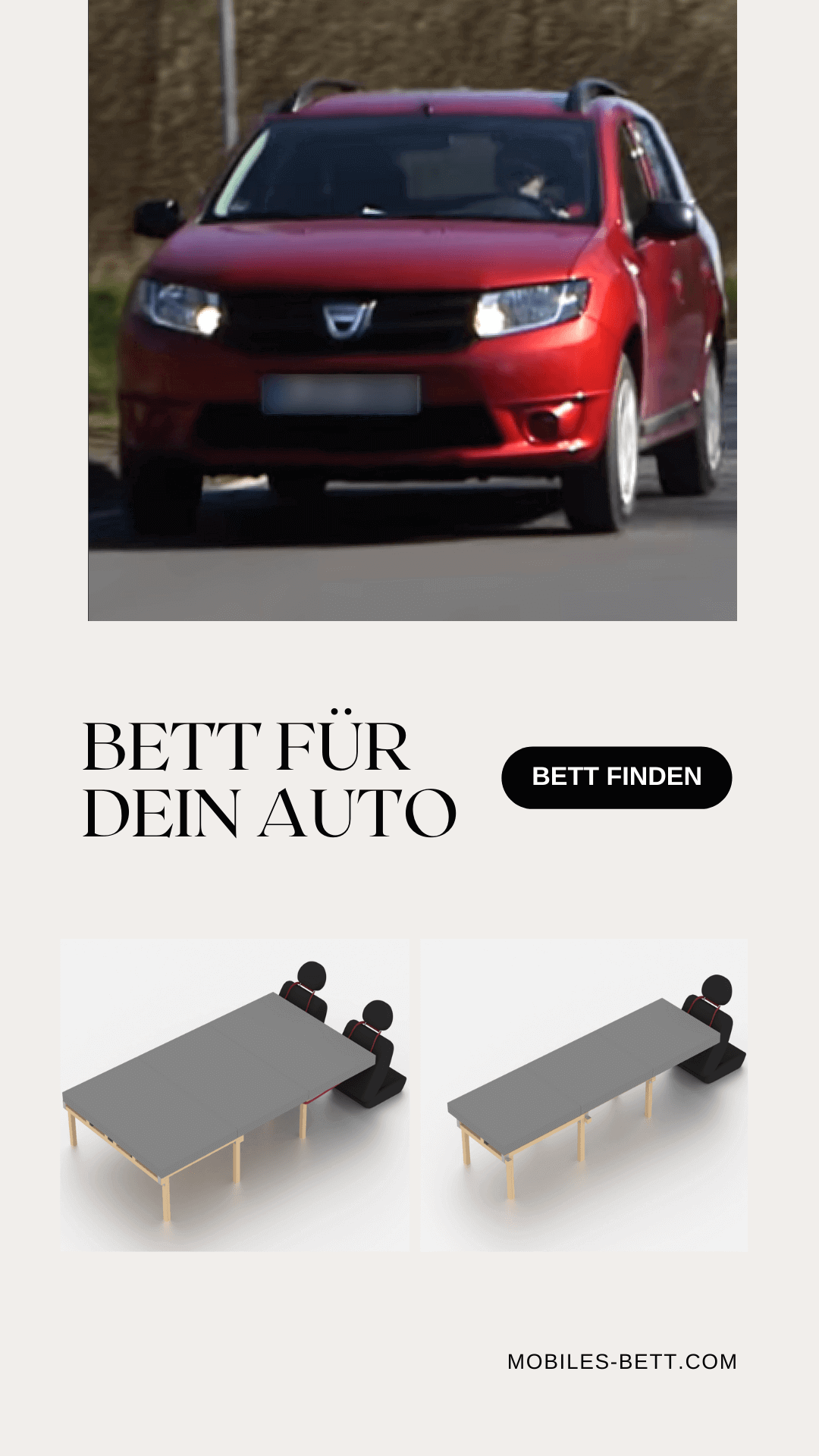 Bett für Dacia Logan MCV II selbst bauen - Anleitung für Doppelbett - becomePro