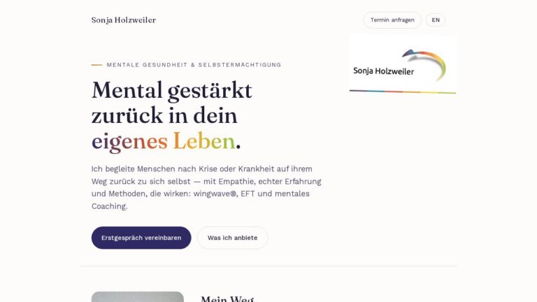 1:1-Intensivbegleitung für mentale Gesundheit von Sonja Holzweiler