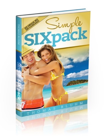 Simple Sixpack 3D Buchcover von Thomas Bluhm mit zwei Personen am Strand