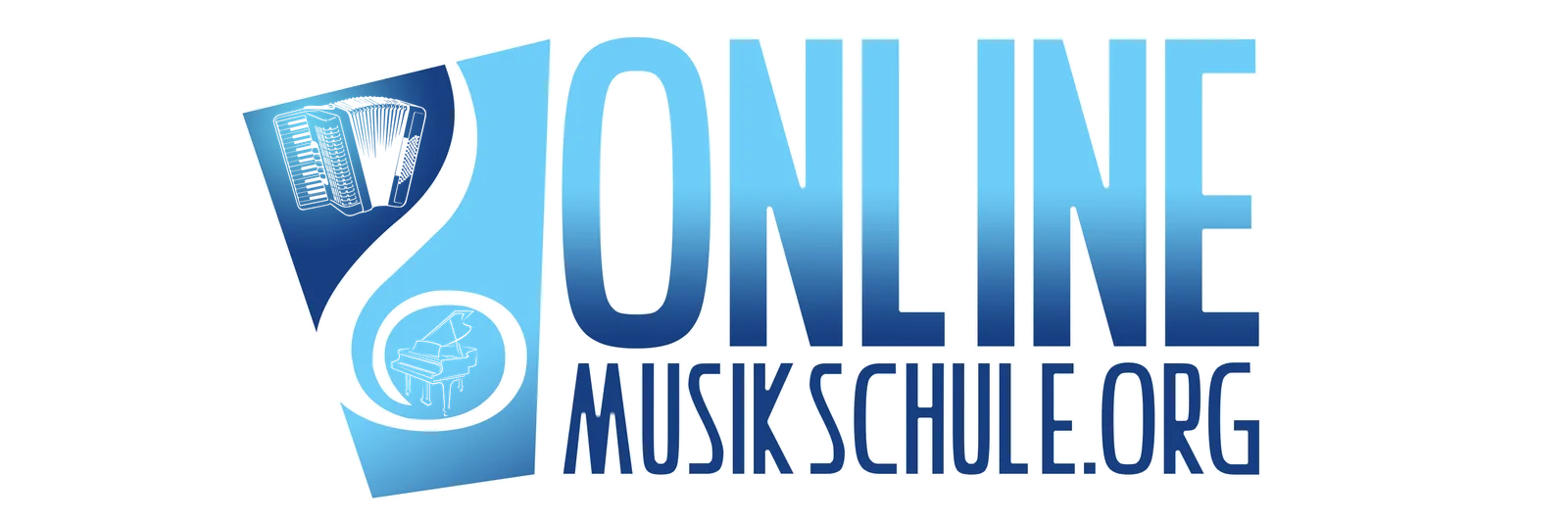 Onlinemusikschule Org Logo mit Keyboard und Piano Symbol
