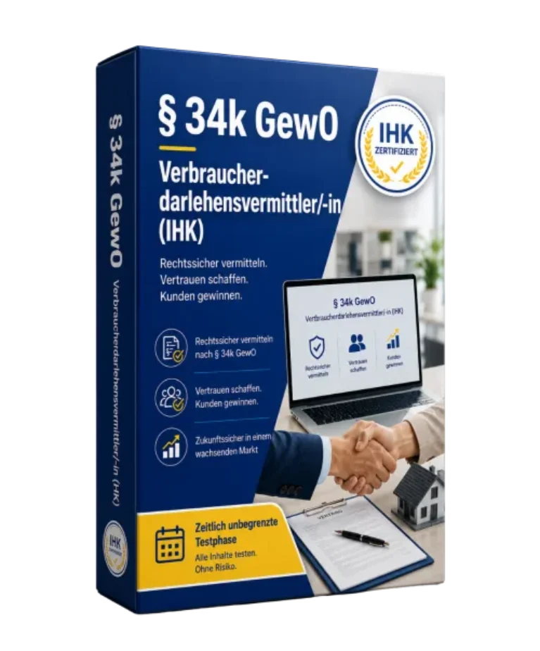 § 34k GewO Verbraucherdarlehensvermittler/-in – Sachkundekurs