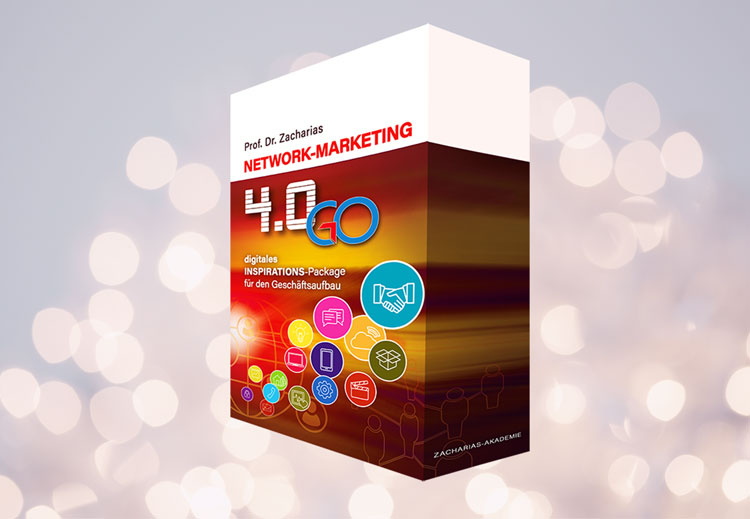 Produktbox Network-Marketing 4.0 mit Prof. Dr. Zacharias und farbigen Icons