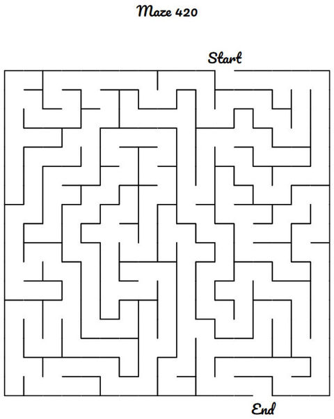 Labyrinth 420 mit Start- und Endpunkt, schwere Schwierigkeit