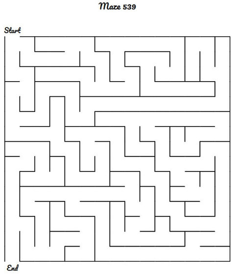 Labyrinth 539 mit Start- und Endpunkt, hohe Schwierigkeit