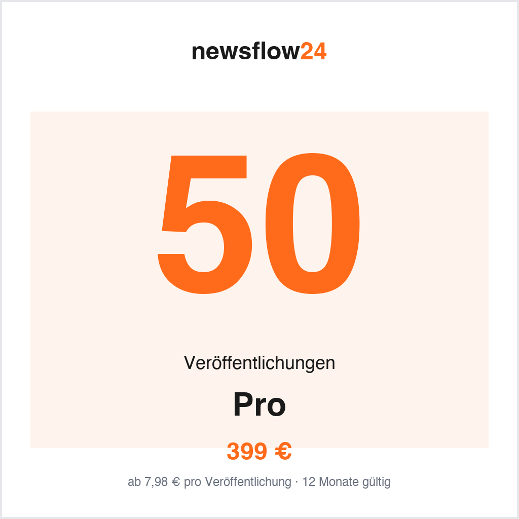 50er Pro – 50 Presseartikel-Veröffentlichungen von Michael Kotzur 1 50er Pro Paket – 50 Presseartikel-Veröffentlichungen für 399 Euro, newsflow24