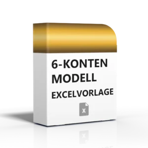 6-Konten-Modell Excelvorlage Download Box mit goldenem Deckel