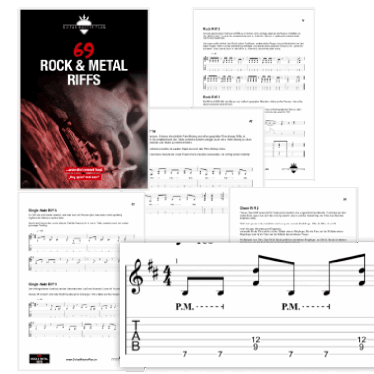69 Rock & Metal Riffs – E-Gitarren-Kurs mit Videos