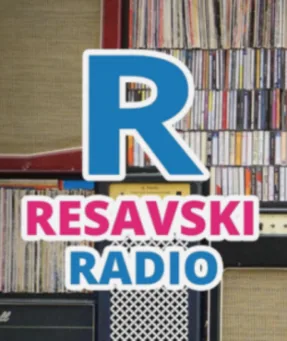 Resavski Radio Logo mit blauem R und Schriftzug