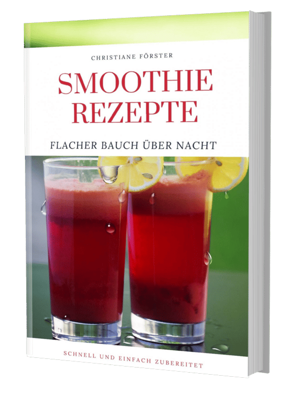 Buchcover mit grünem Hintergrund, zwei Smoothie-Gläser