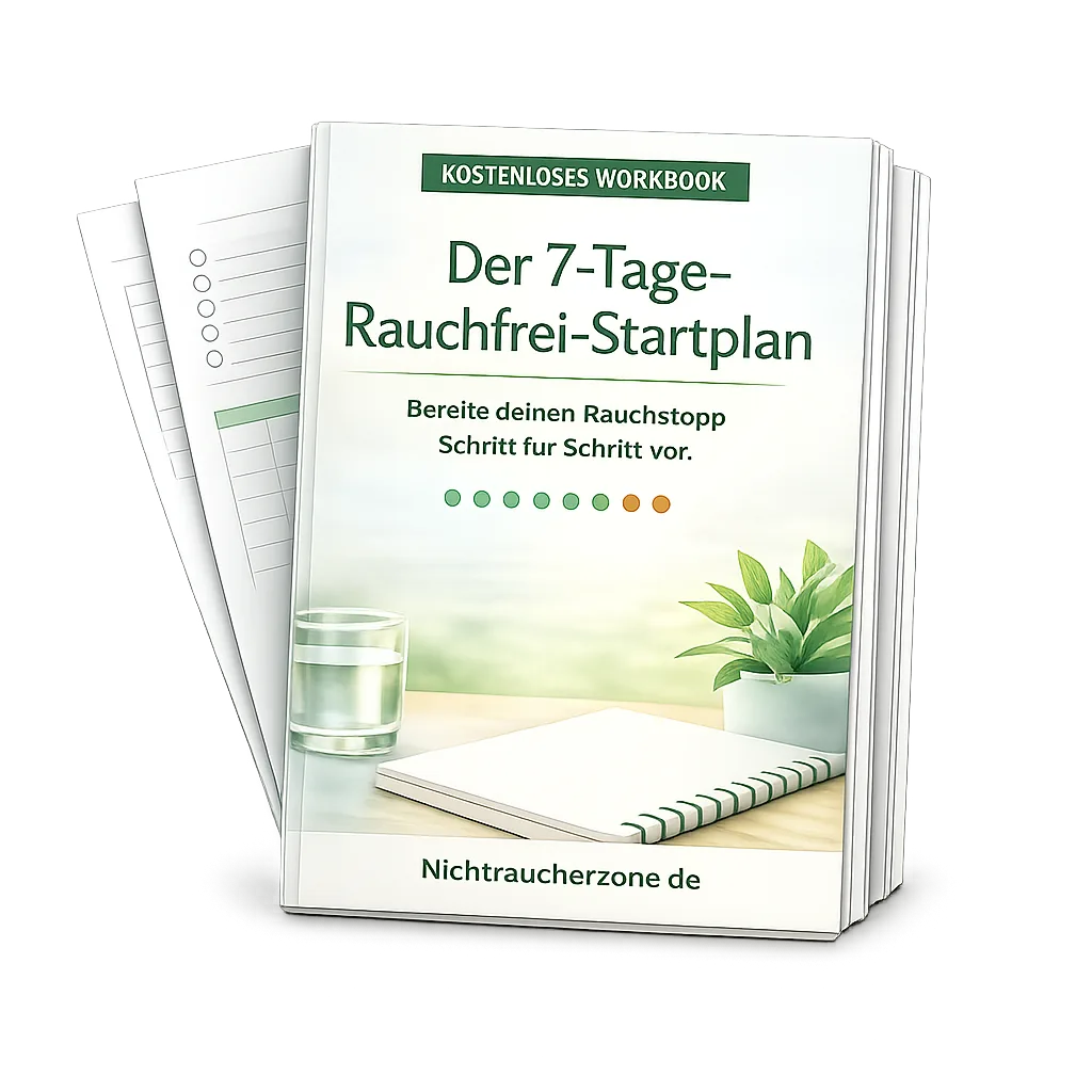 7-Tage-Rauchfrei-Startplan Workbook Cover mit Spiralbindung, Wasser und Pflanze