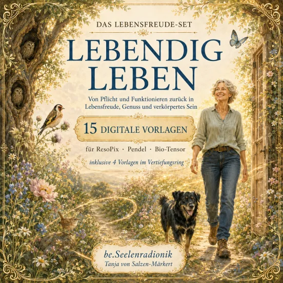Cover Lebendig Leben Lebensfreude-Set mit Frau und Hund, 15 digitale Vorlagen