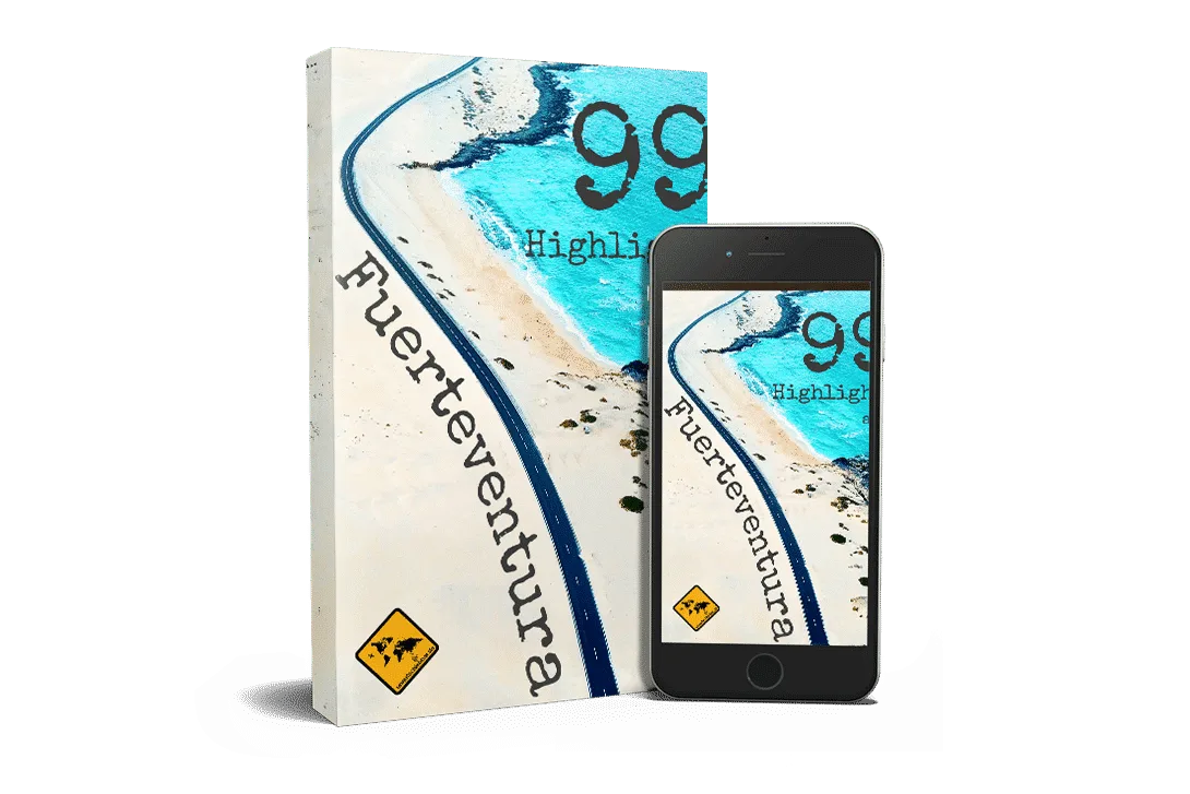 99 Highlights auf Fuerteventura – Reiseführer als E-Book 2 Fuerteventura Reiseführer 99 Highlights mit Buch- und Smartphone-Mockup