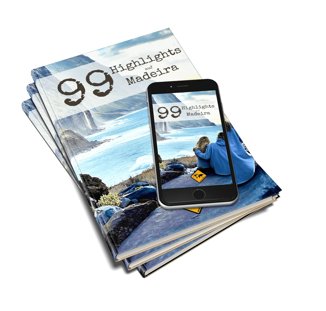 Madeira Reiseführer PDF mit mehreren Printausgaben und Smartphone-Mockup