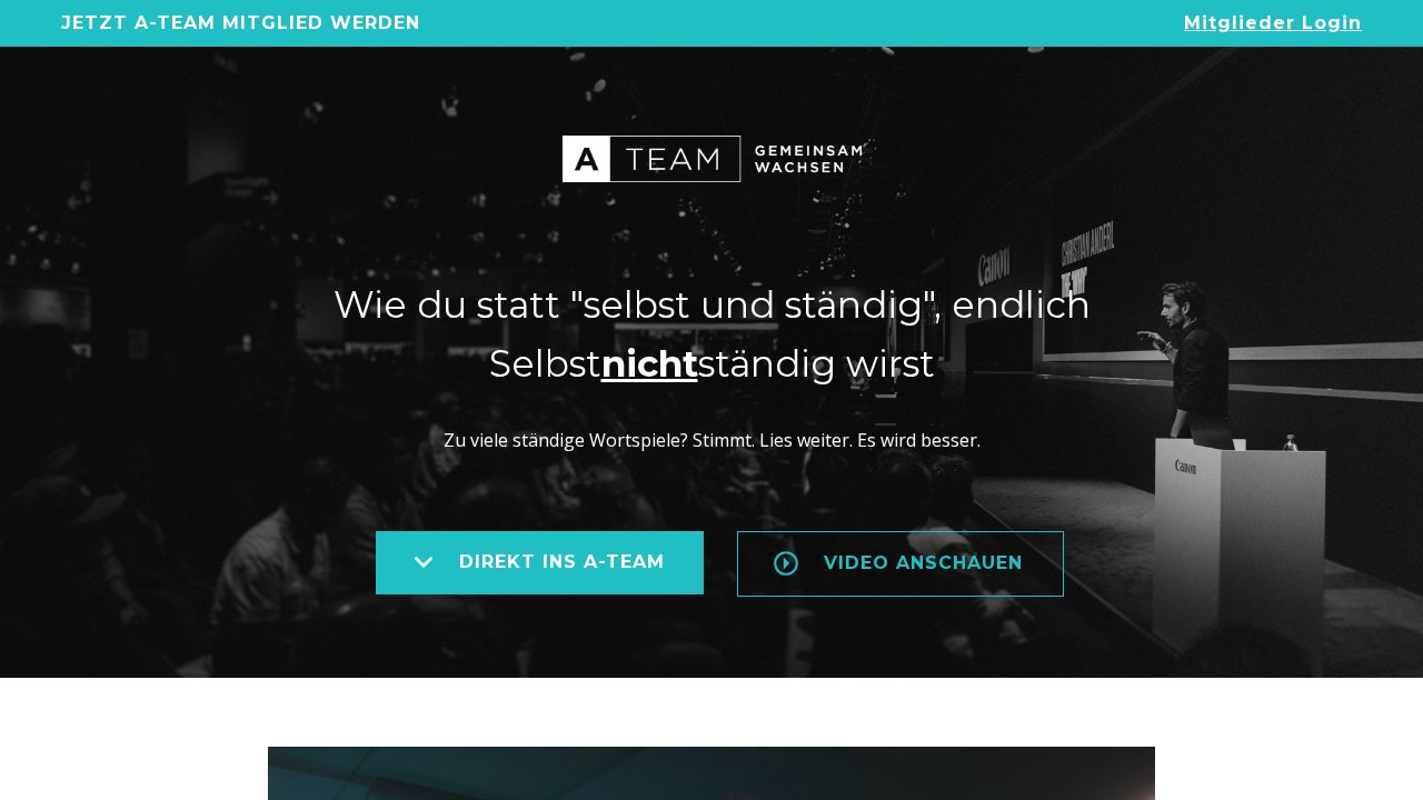 A-Team – Coaching für Selbstständige von Christian Anderl 1 A-Team – Gemeinsam wachsen! – Ansicht der Verkaufsseite