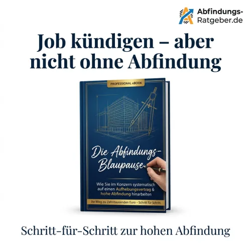 Abfindungs-Ratgeber.de Logo mit E-Book-Cover und Headline zur Abfindungsverhandlung