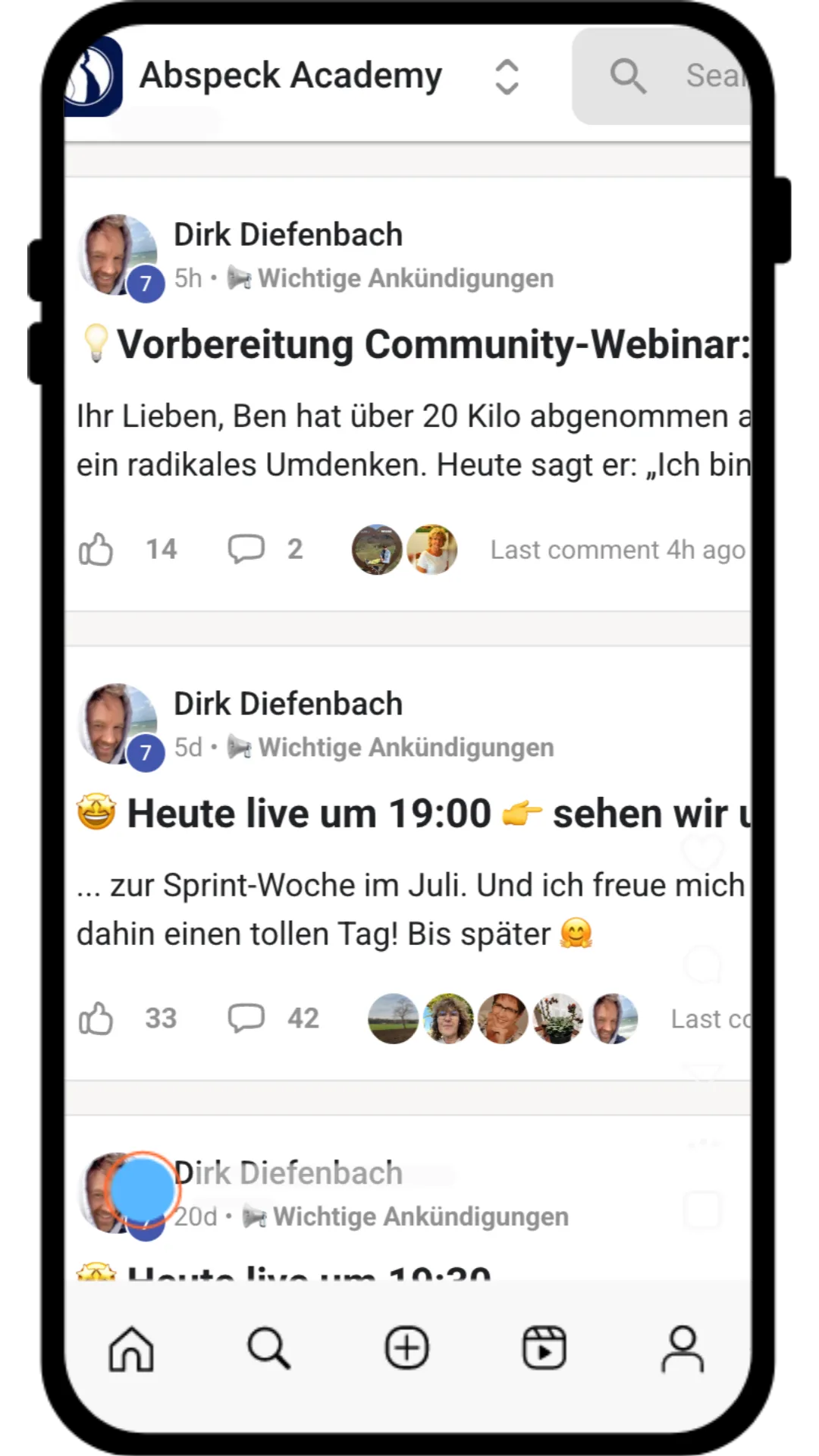 Produktmockup Abspecken kann jeder auf Smartphone mit Test-Tarif Inhalten