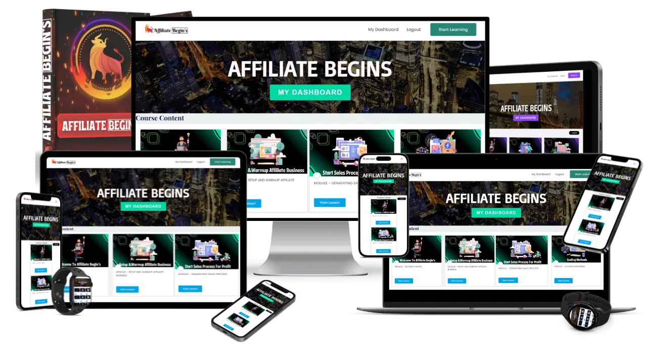 Affiliate Begin's Verkaufsseite Produktübersicht