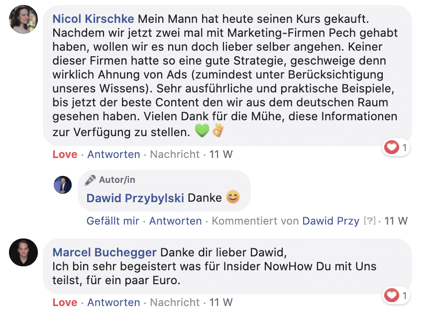 Kundenstimme von Nicol Kirschke über Kurs-Erfahrung und Marketing-Strategien