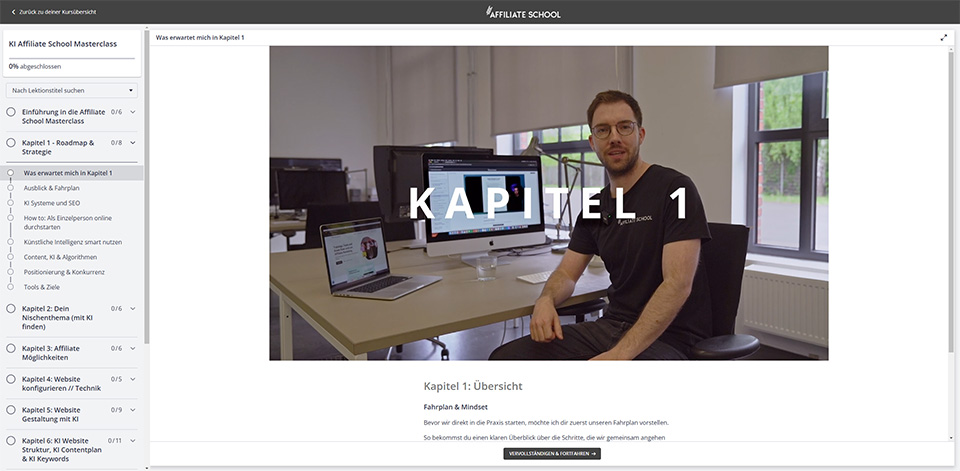 Kapitel 1 Affiliate School Masterclass