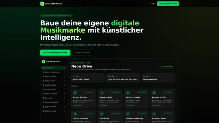 AI Band Club™ Starter – KI-Tool für digitale Musikmarken
