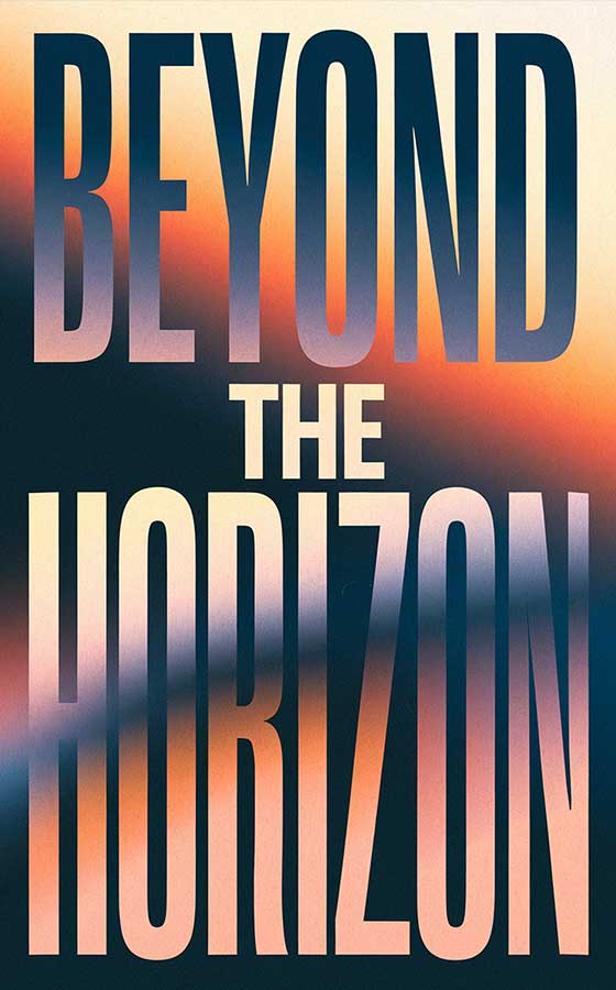 AI Book Writer – Software für KI-Buchschreibung 7 Beyond the Horizon Buch-Cover mit Sunset-Gradient und großer Typografie