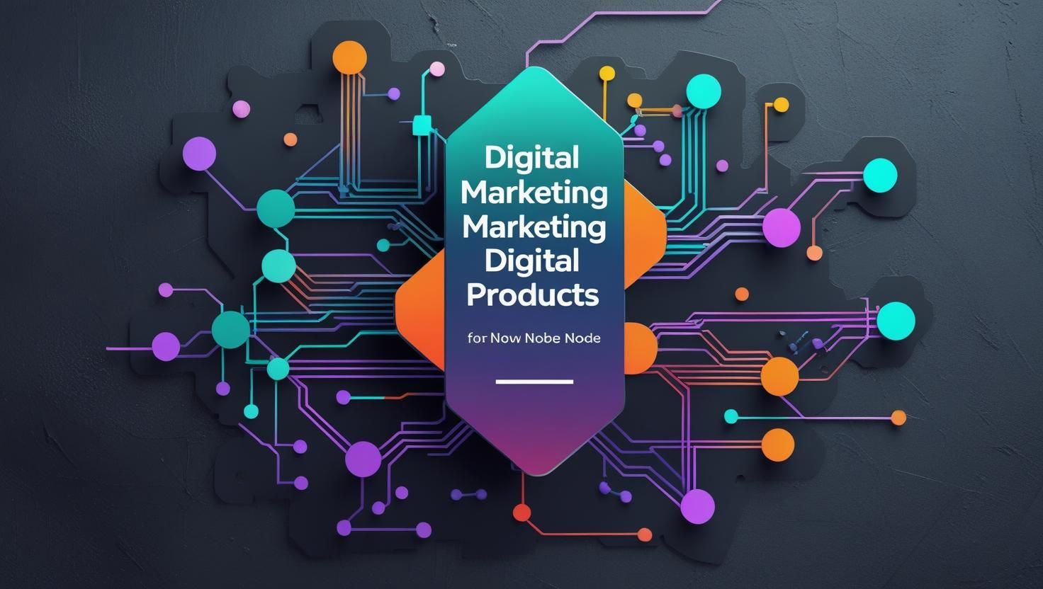 eBook-Cover Digital Marketing mit neongelben und cyan Schaltkreis-Grafiken auf dunklem Hintergrund