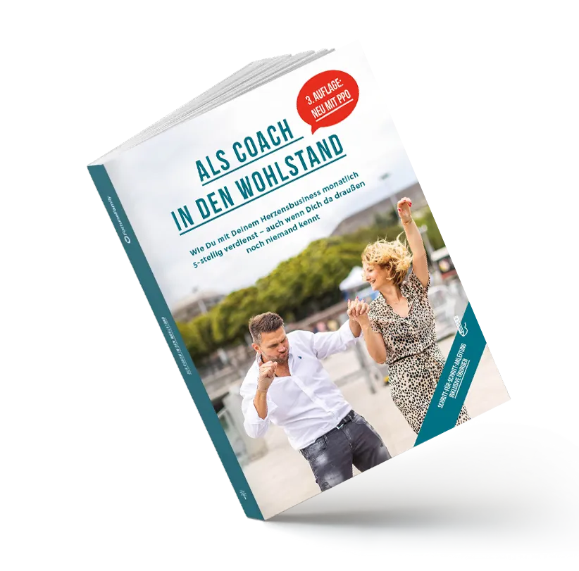 E-Book Cover "Als Coach in den Wohlstand" mit Paar, 3. Auflage
