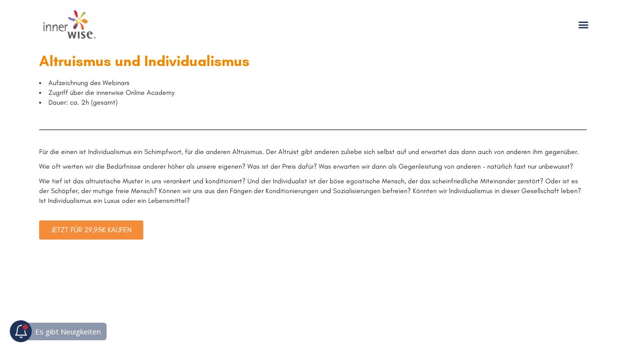 Altruismus und Individualismus – Ansicht der Verkaufsseite