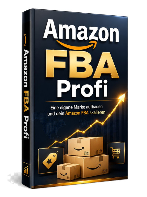 Amazon FBA Profi E-Book Mockup mit dunkelblauem Cover und Amazon-Branding