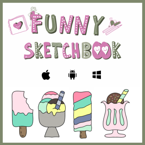 Kursvorschau Funny Sketchbook mit Eiscreme und Süßigkeiten, Multi-Plattform