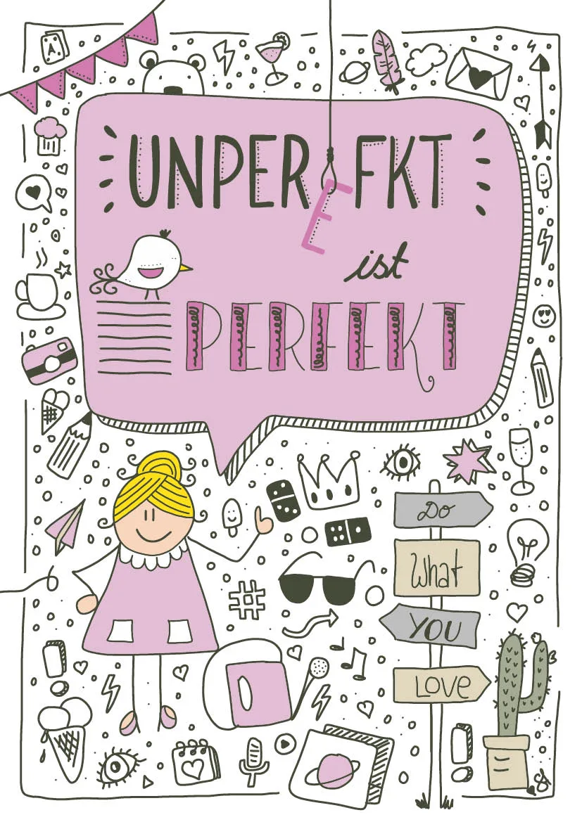 Sketchnote-Beispiel mit handgezeichneten Elementen und Text, demonstriert unperfekte Zeichenstil des Analoges Sketchnotes Bun