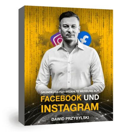Facebook und Instagram Grundkurs von Dawid Przybylski Produktbox mit Mann