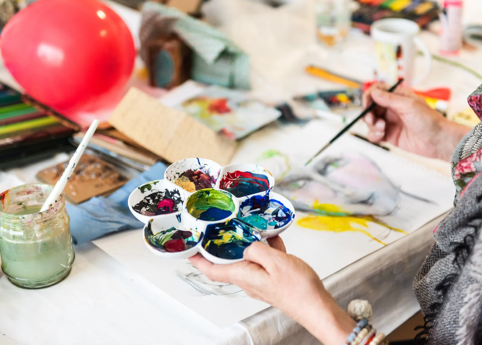 Art Journal Kunstwerk mit gemischten Techniken