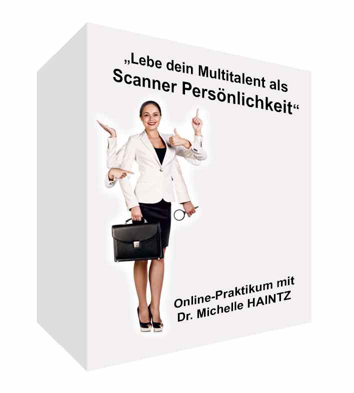 3D-Mockup einer weißen Produktbox mit Bild einer multitaskenden Geschäftsfrau