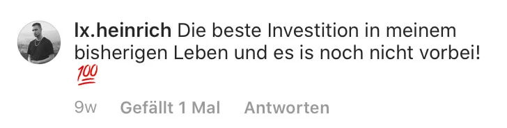 Instagram-Kommentar von lx.heinrich über beste Investition
