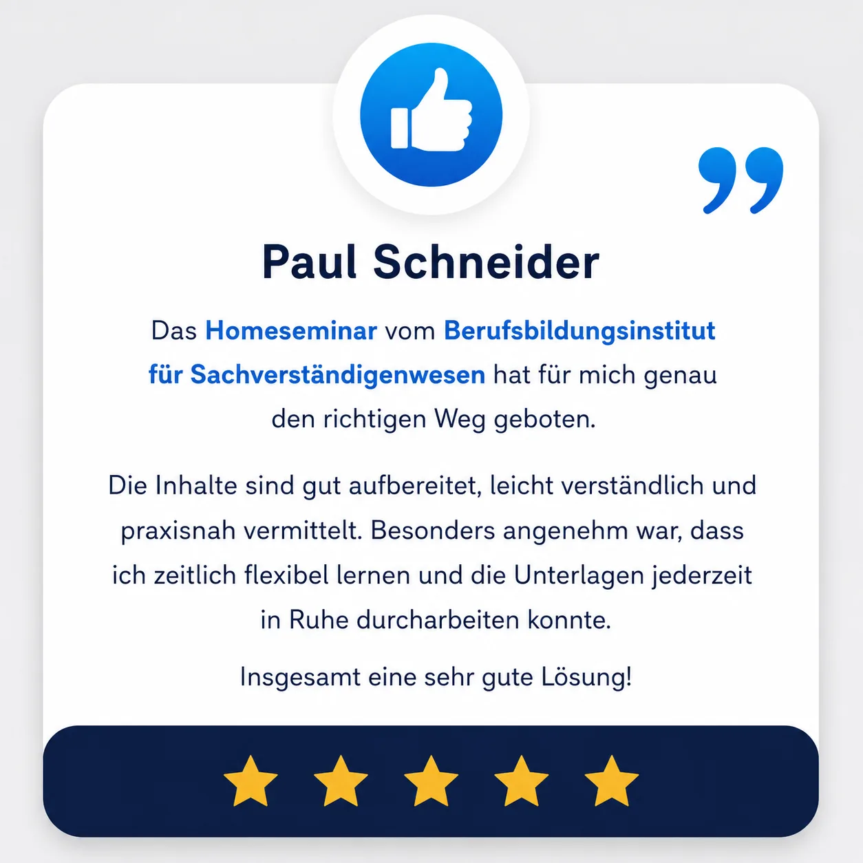 Lernmodul Ausbildung zum BDSH-geprüften Sachverständigen