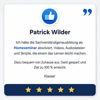 Minimales Testimonial von Patrick Wilder mit 5-Stern-Bewertung