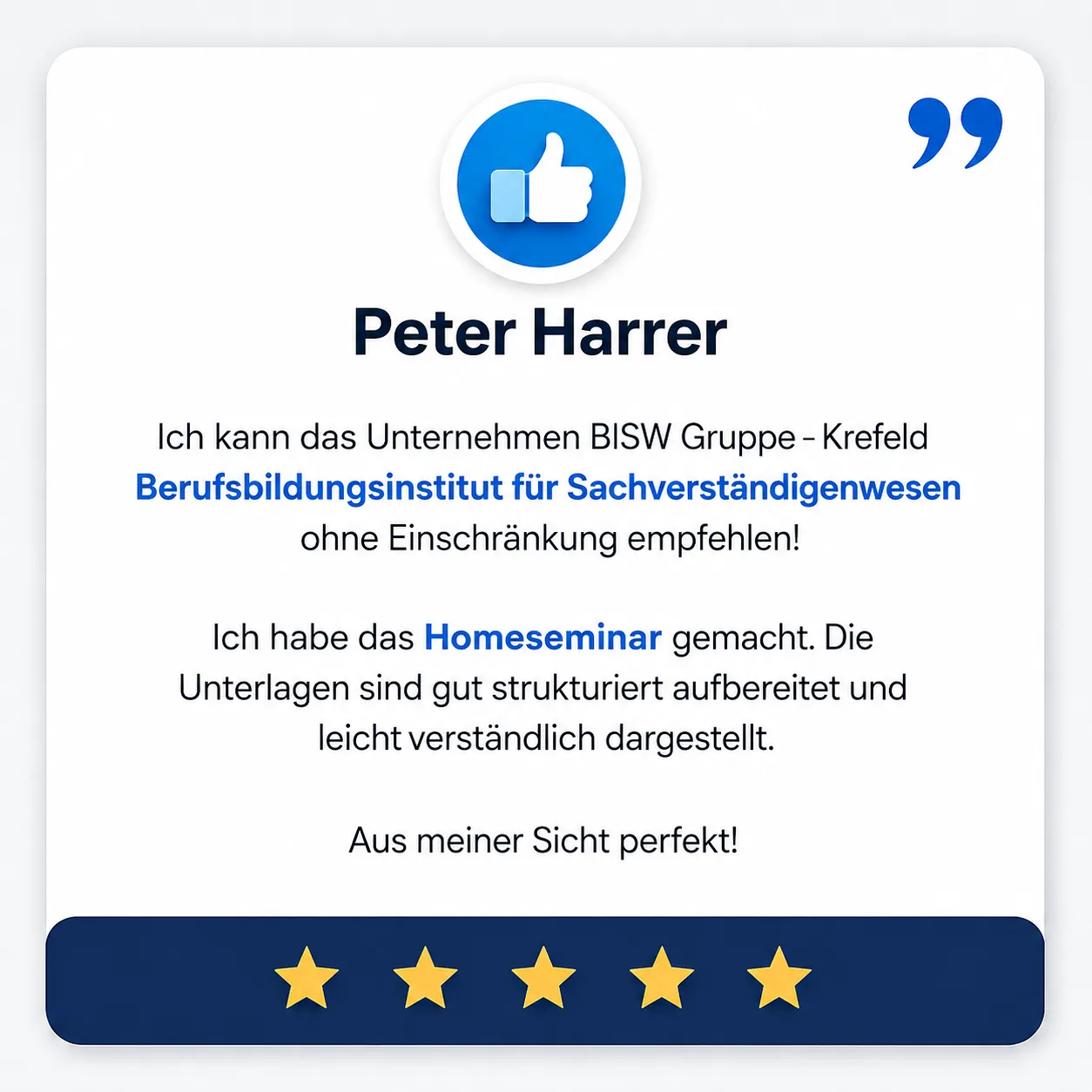 Abschlusszertifikat BDSH-geprüfter Sachverständiger
