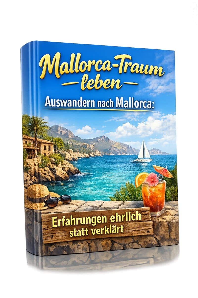Auswandern nach Mallorca – E-Book über das Inselleben 3 Cover – Mallorca-Traum leben: PDF-Ratgeber von RatgeberPlatz.de