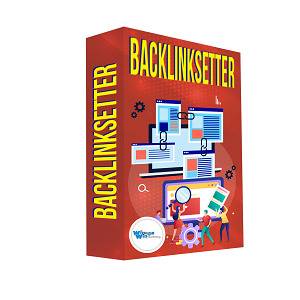 Backlink-Setter Produktbox Kursmaterial in kleinerer Darstellung mit rotem Verpackungsdesign